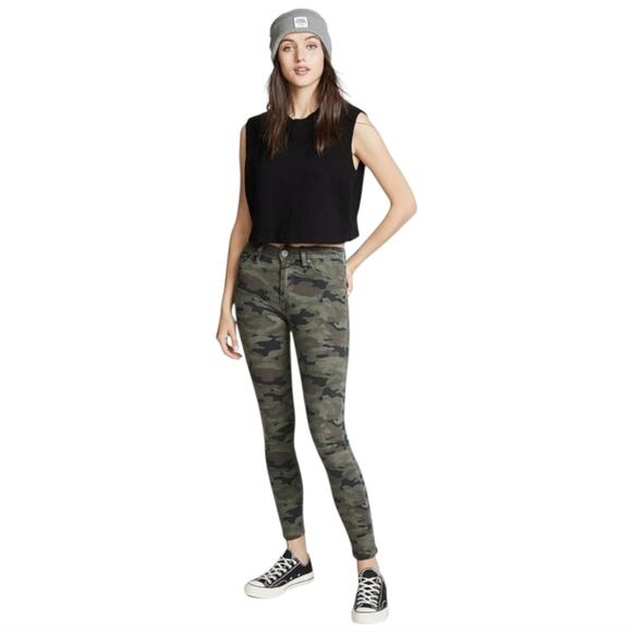 Hudson Barbara High Rise‎ Crop Raw Hem Camouflage Skinny Jeans Size 25 New - Picture 5 of 14